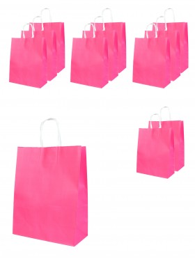 Solid Color Kraft Paper Gift Bags(12Pcs) 8.3"X6.3"X3.2"